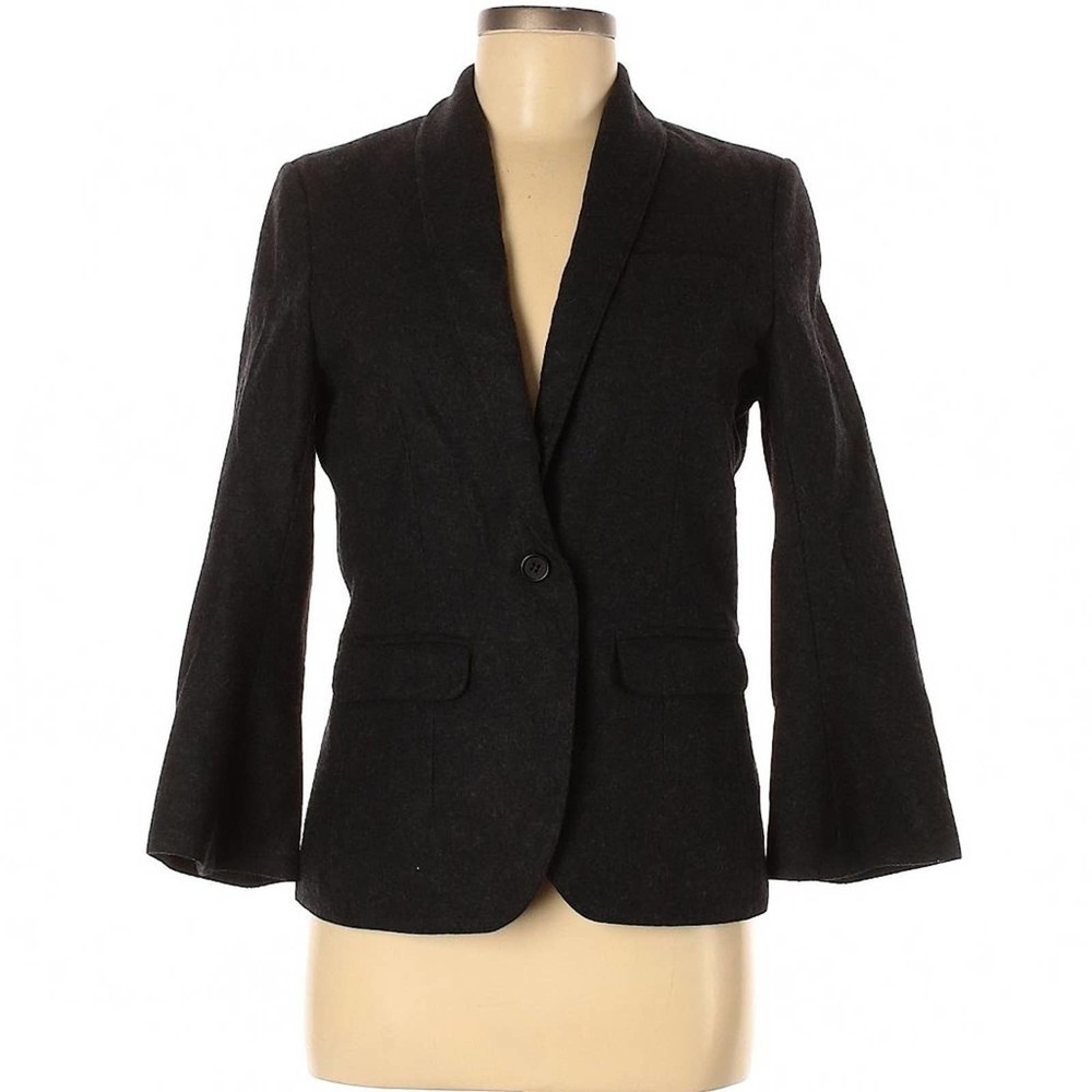 EUC! Wink Classy Sleek Tailored Black Soft Wool Blazer Jacket Size 8